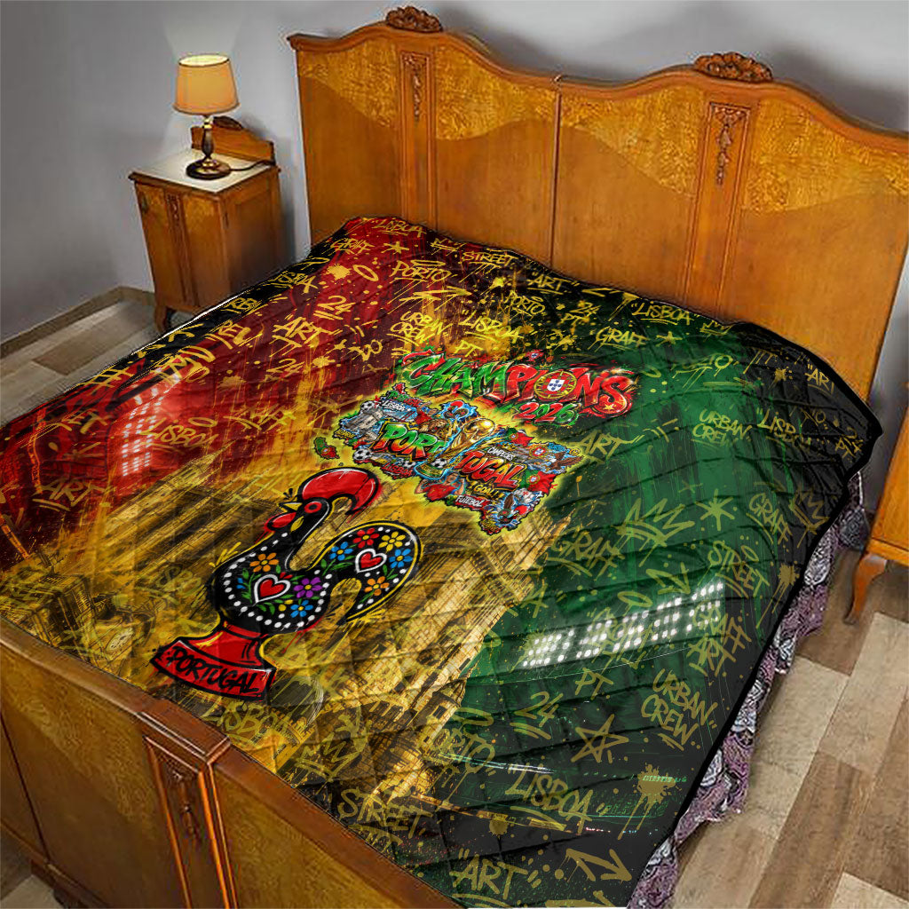 Portugal Football Champions 2026 Quilt Urban Graffiti Street Art Galo De Barcelos