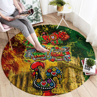 Portugal Football Champions 2026 Round Carpet Urban Graffiti Street Art Galo De Barcelos
