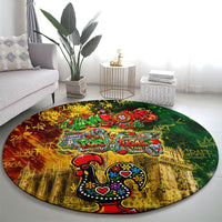 Portugal Football Champions 2026 Round Carpet Urban Graffiti Street Art Galo De Barcelos