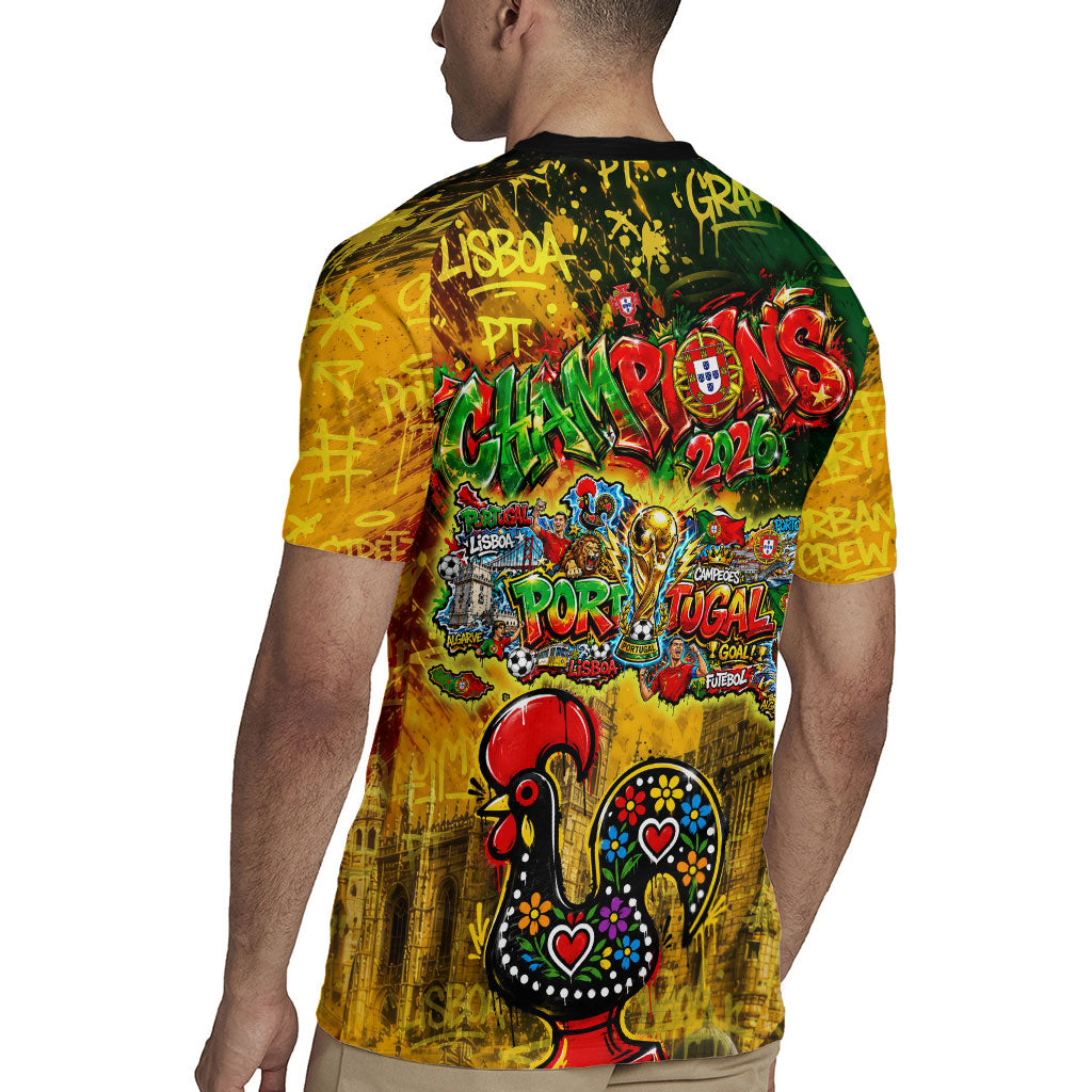Portugal Football Champions 2026 Rugby Jersey Urban Graffiti Street Art Galo De Barcelos