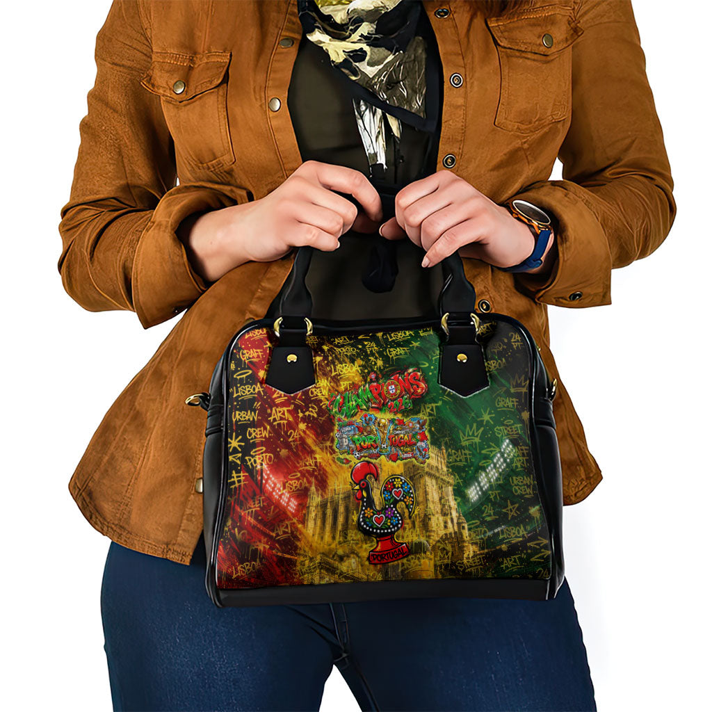 Portugal Football Champions 2026 Shoulder Handbag Urban Graffiti Street Art Galo De Barcelos