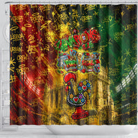 Portugal Football Champions 2026 Shower Curtain Urban Graffiti Street Art Galo De Barcelos