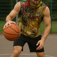 Portugal Football Champions 2026 Sleeveless Hoodie Urban Graffiti Street Art Galo De Barcelos