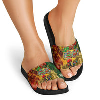 Portugal Football Champions 2026 Slide Sandals Urban Graffiti Street Art Galo De Barcelos