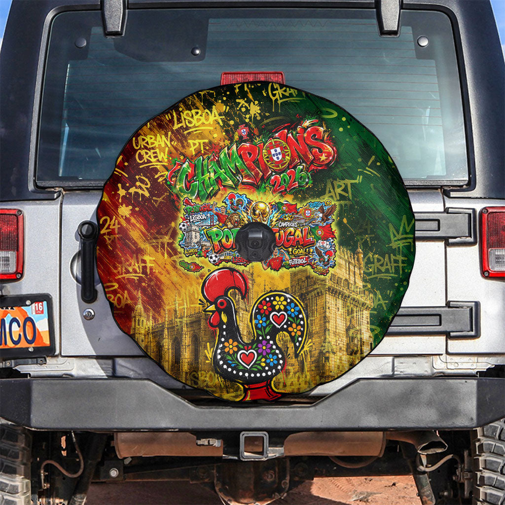 Portugal Football Champions 2026 Spare Tire Cover Urban Graffiti Street Art Galo De Barcelos