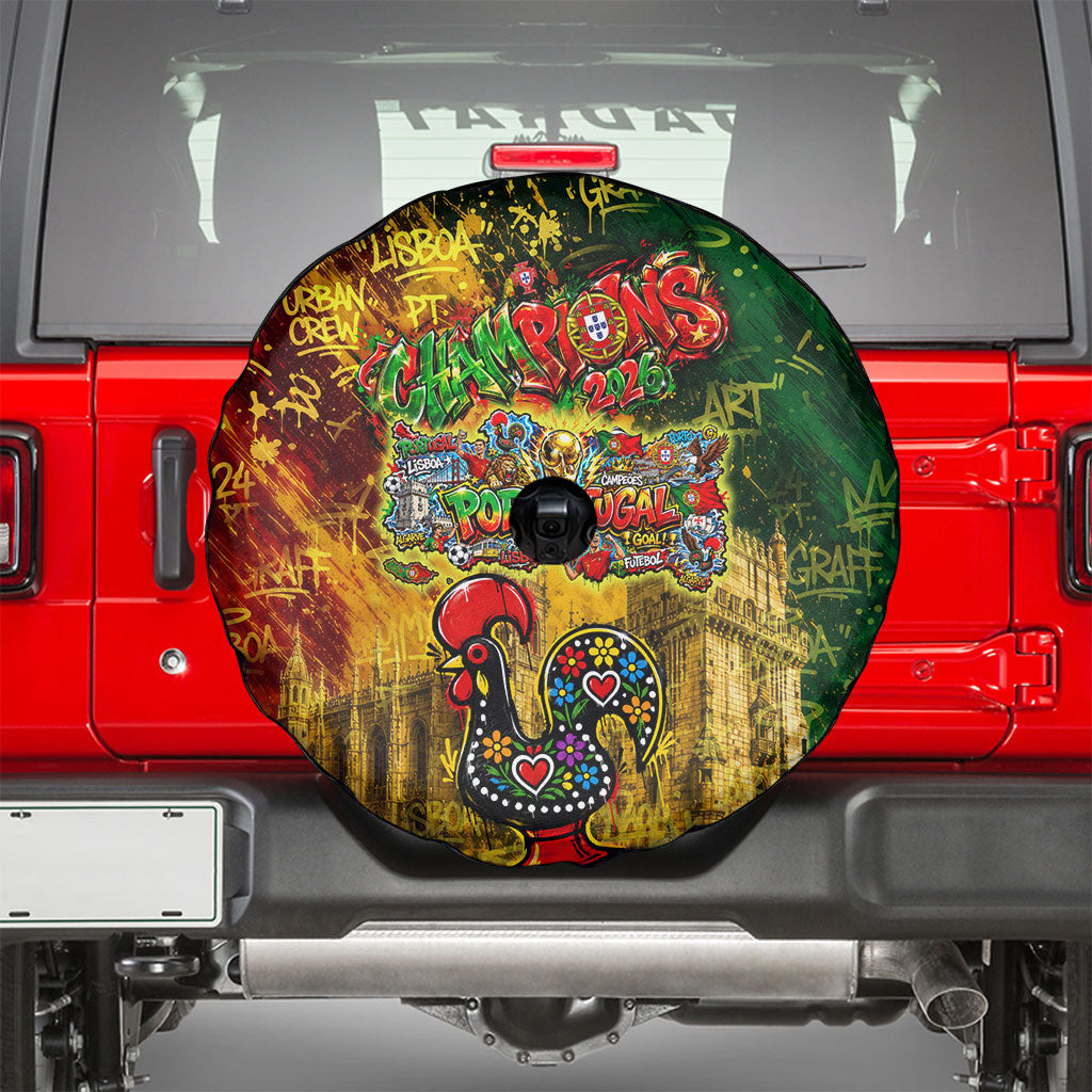 Portugal Football Champions 2026 Spare Tire Cover Urban Graffiti Street Art Galo De Barcelos