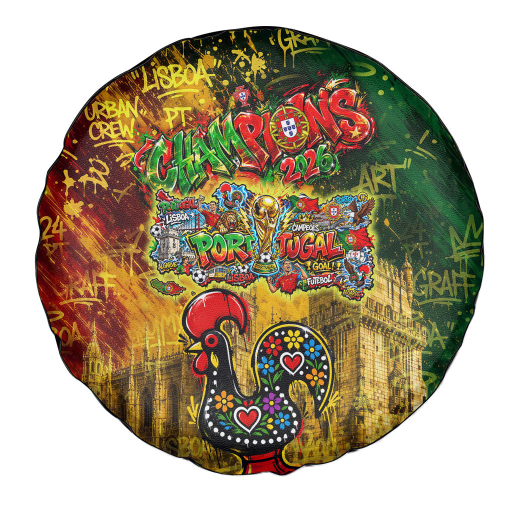 Portugal Football Champions 2026 Spare Tire Cover Urban Graffiti Street Art Galo De Barcelos
