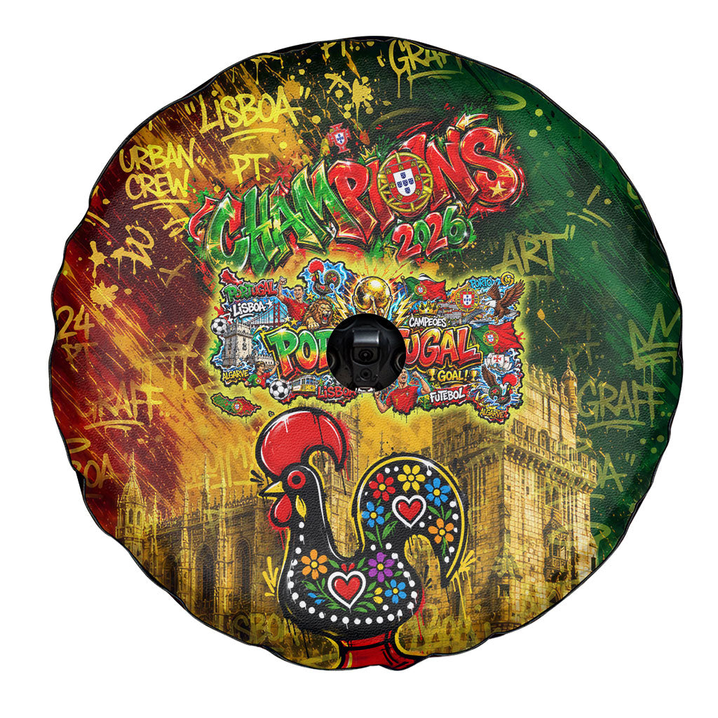Portugal Football Champions 2026 Spare Tire Cover Urban Graffiti Street Art Galo De Barcelos