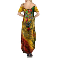 Portugal Football Champions 2026 Summer Maxi Dress Urban Graffiti Street Art Galo De Barcelos