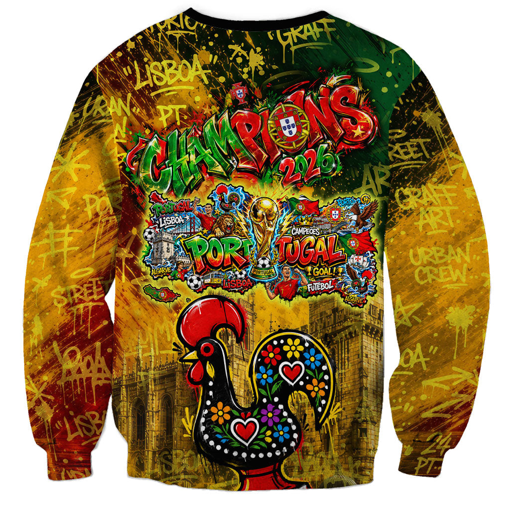 Portugal Football Champions 2026 Sweatshirt Urban Graffiti Street Art Galo De Barcelos