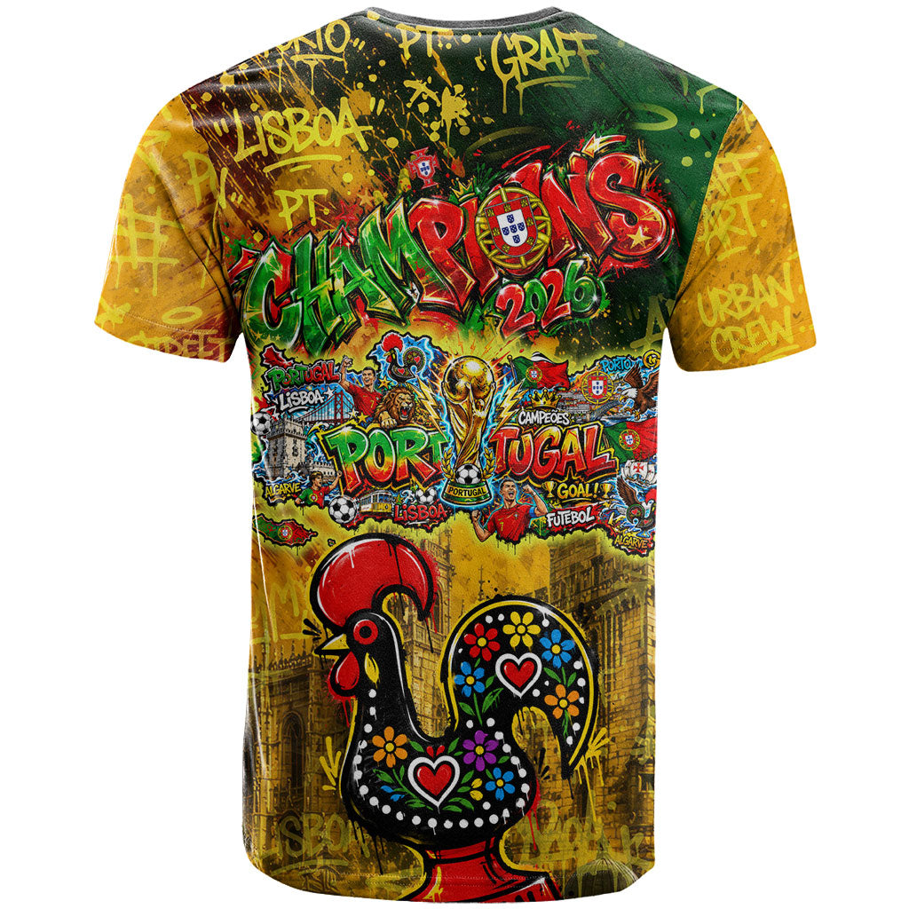 Portugal Football Champions 2026 T Shirt Urban Graffiti Street Art Galo De Barcelos