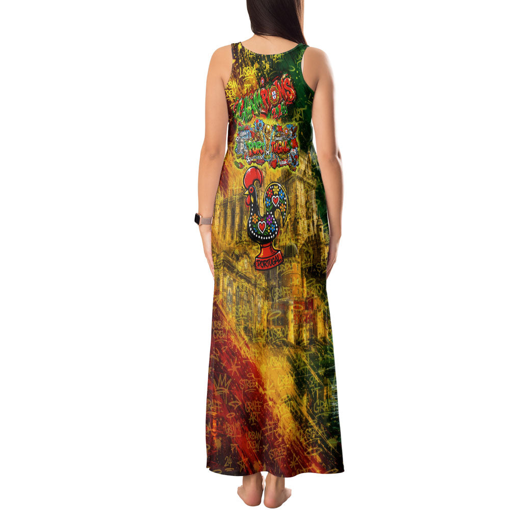 Portugal Football Champions 2026 Tank Maxi Dress Urban Graffiti Street Art Galo De Barcelos