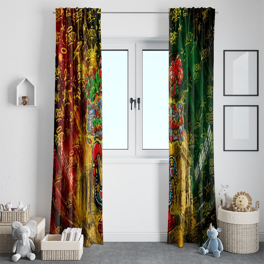 Portugal Football Champions 2026 Window Curtain Urban Graffiti Street Art Galo De Barcelos