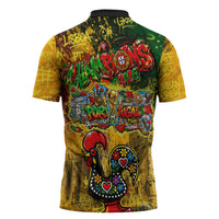 Portugal Football Champions 2026 Zipper Polo Shirt Urban Graffiti Street Art Galo De Barcelos