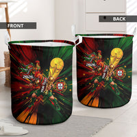 Personalized Portugal Football Champions 2026 Laundry Basket Rooster Mascot Comic Trophy Soccer Ball
