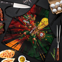 Personalized Portugal Football Champions 2026 Apron Rooster Mascot Comic Trophy Soccer Ball