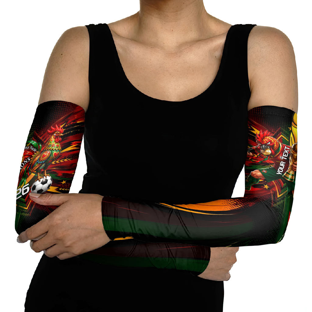 Personalized Portugal Football Champions 2026 Arm Sleeves Rooster Mascot Comic Trophy Soccer Ball