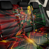 Personalized Portugal Football Champions 2026 Back Car Seat Cover Rooster Mascot Comic Trophy Soccer Ball