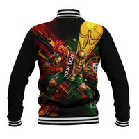 Personalized Portugal Football Champions 2026 Baseball Jacket Rooster Mascot Comic Trophy Soccer Ball