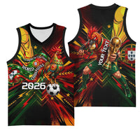 Personalized Portugal Football Champions 2026 Basketball Jersey Rooster Mascot Comic Trophy Soccer Ball