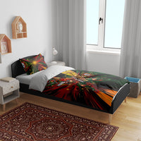 Personalized Portugal Football Champions 2026 Bedding Set Rooster Mascot Comic Trophy Soccer Ball