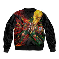 Personalized Portugal Football Champions 2026 Bomber Jacket Rooster Mascot Comic Trophy Soccer Ball