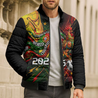Personalized Portugal Football Champions 2026 Bomber Puffer Jacket Rooster Mascot Comic Trophy Soccer Ball