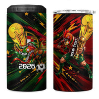 Personalized Portugal Football Champions 2026 4 in 1 Can Cooler Tumbler Rooster Mascot Comic Trophy Soccer Ball