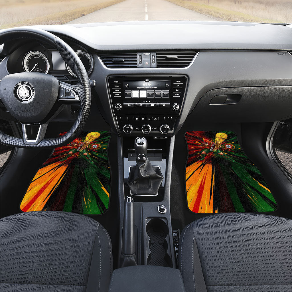 Personalized Portugal Football Champions 2026 Car Mats Rooster Mascot Comic Trophy Soccer Ball