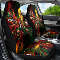 Personalized Portugal Football Champions 2026 Car Seat Cover Rooster Mascot Comic Trophy Soccer Ball