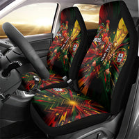 Personalized Portugal Football Champions 2026 Car Seat Cover Rooster Mascot Comic Trophy Soccer Ball