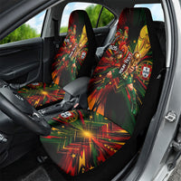 Personalized Portugal Football Champions 2026 Car Seat Cover Rooster Mascot Comic Trophy Soccer Ball