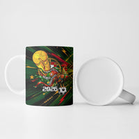 Personalized Portugal Football Champions 2026 Ceramic Mug Rooster Mascot Comic Trophy Soccer Ball