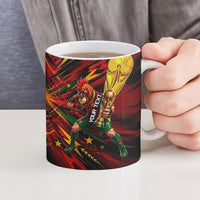 Personalized Portugal Football Champions 2026 Ceramic Mug Rooster Mascot Comic Trophy Soccer Ball