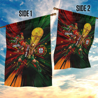 Personalized Portugal Football Champions 2026 Garden Flag Rooster Mascot Comic Trophy Soccer Ball