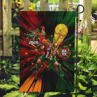 Personalized Portugal Football Champions 2026 Garden Flag Rooster Mascot Comic Trophy Soccer Ball