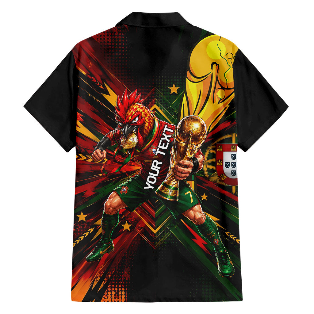 Personalized Portugal Football Champions 2026 Hawaiian Shirt Rooster Mascot Comic Trophy Soccer Ball
