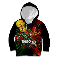 Personalized Portugal Football Champions 2026 Kid Hoodie Rooster Mascot Comic Trophy Soccer Ball