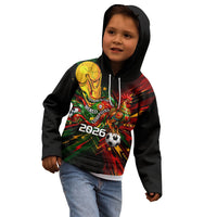 Personalized Portugal Football Champions 2026 Kid Hoodie Rooster Mascot Comic Trophy Soccer Ball