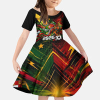 Personalized Portugal Football Champions 2026 Kid Short Sleeve Dress Rooster Mascot Comic Trophy Soccer Ball