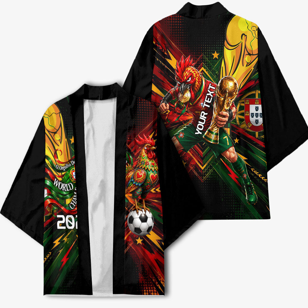 Personalized Portugal Football Champions 2026 Kimono Rooster Mascot Comic Trophy Soccer Ball