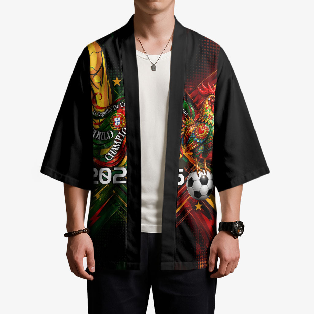 Personalized Portugal Football Champions 2026 Kimono Rooster Mascot Comic Trophy Soccer Ball