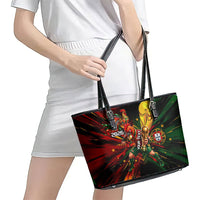 Personalized Portugal Football Champions 2026 Leather Tote Bag Rooster Mascot Comic Trophy Soccer Ball