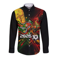 Personalized Portugal Football Champions 2026 Long Sleeve Button Shirt Rooster Mascot Comic Trophy Soccer Ball