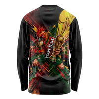 Personalized Portugal Football Champions 2026 Long Sleeve Shirt Rooster Mascot Comic Trophy Soccer Ball