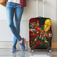 Personalized Portugal Football Champions 2026 Luggage Cover Rooster Mascot Comic Trophy Soccer Ball