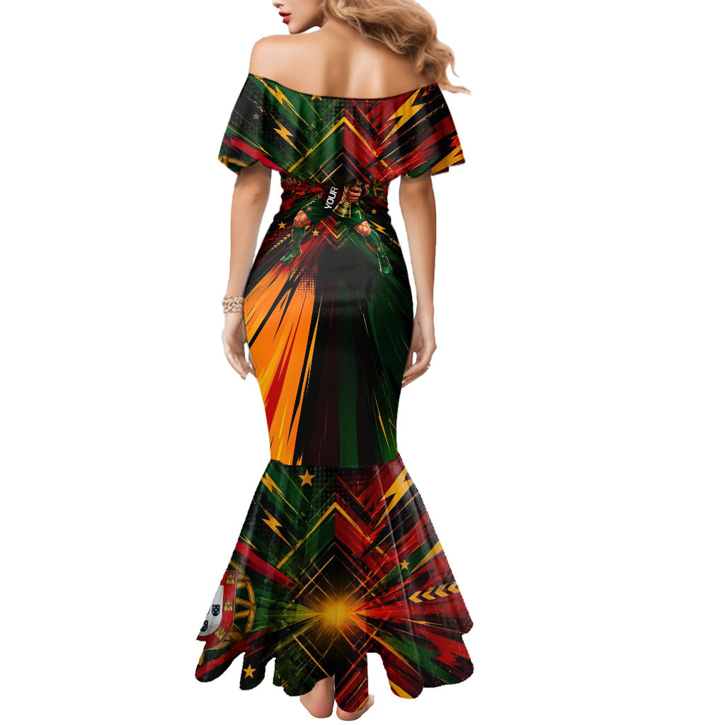 Personalized Portugal Football Champions 2026 Mermaid Dress Rooster Mascot Comic Trophy Soccer Ball