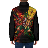 Personalized Portugal Football Champions 2026 Padded Jacket Rooster Mascot Comic Trophy Soccer Ball