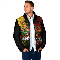 Personalized Portugal Football Champions 2026 Padded Jacket Rooster Mascot Comic Trophy Soccer Ball