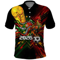 Personalized Portugal Football Champions 2026 Polo Shirt Rooster Mascot Comic Trophy Soccer Ball